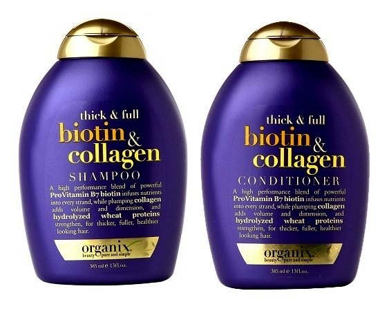 Organix Biotin and Collagen Shampoo and Conditioner are a *NEW* product out now. The Biotin in the product gives each strand healthy nutrients while the Collagen adds volume and dimension to fine, limp hair. 