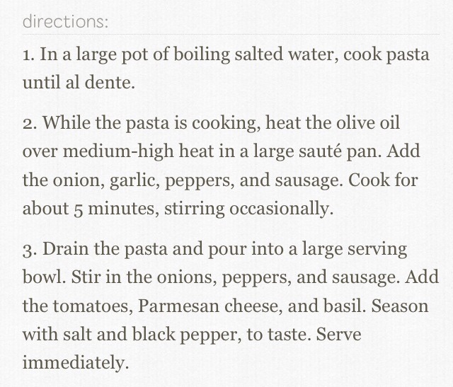 Spicy Sausage And Pepper Pasta