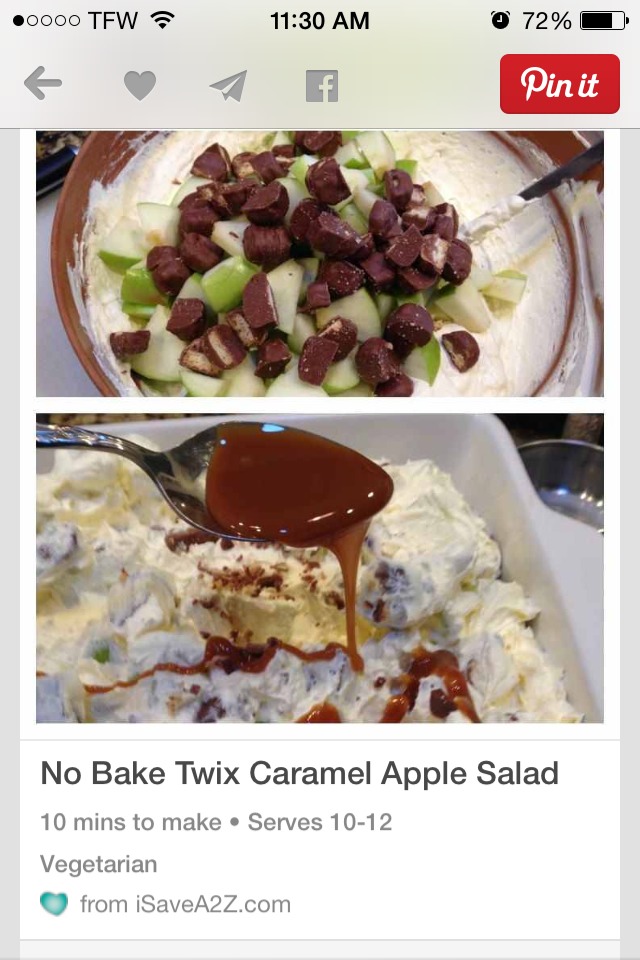 No Bake Twix Caramel Apple Salad Recipe