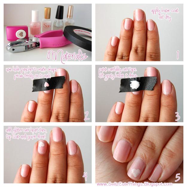 13. Create an easy heart with a heart-shaped hole punch and painters’ tape.