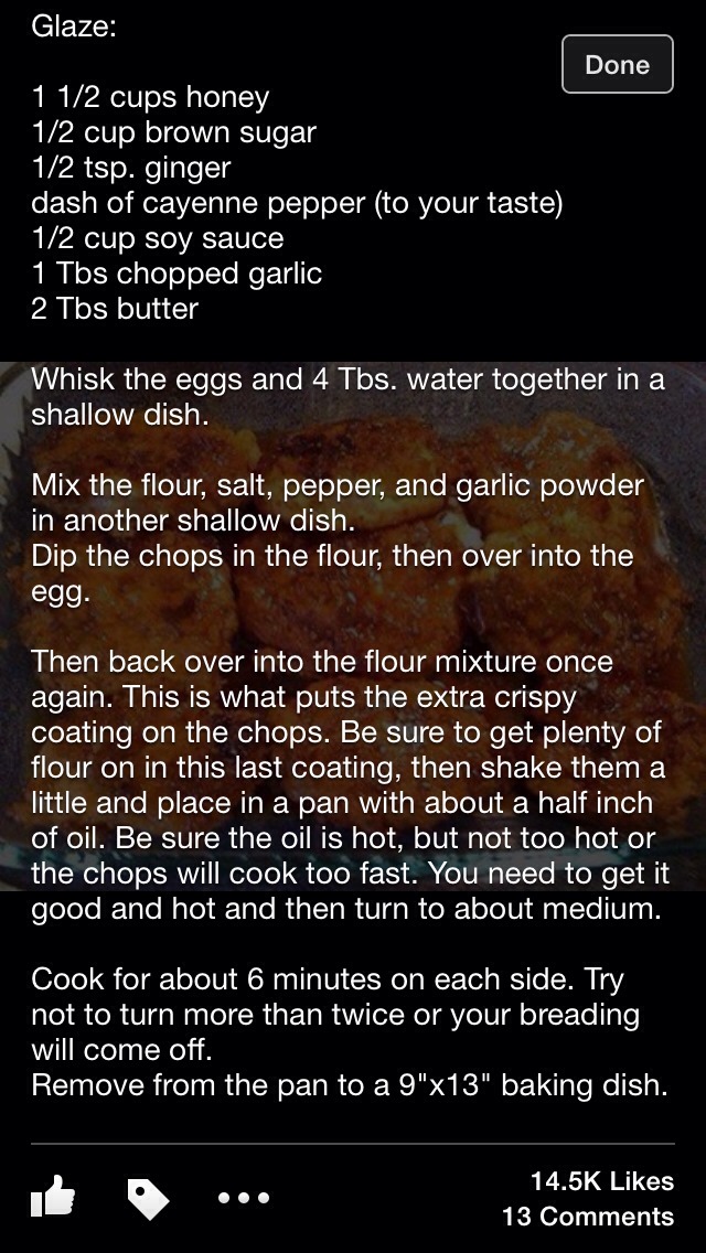 Honey Garlic Pork Chops