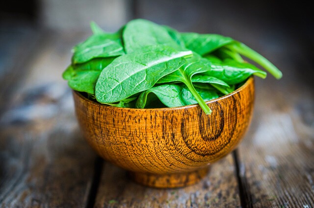 spinach is full of vitamin c and a which acts almost like an antioxidant inside the body