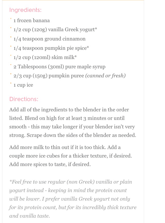 Pumpkin Pie Smoothie Recipe 