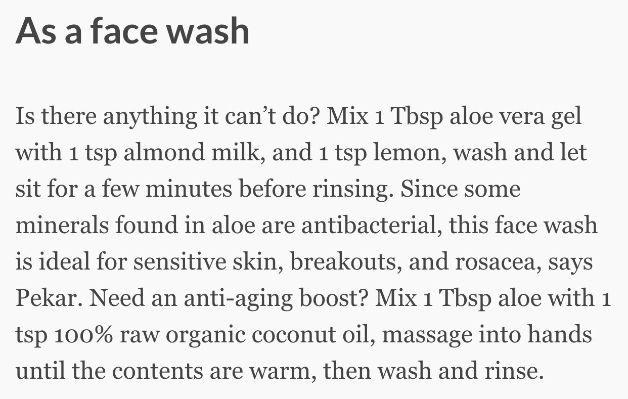Beauty Uses Of Aloe Vera Gel
