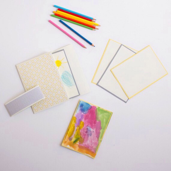 This envelope-style book from the book-making kit was my favorite. Each of the six envelopes contains a notecard. I love the surprise element of pulling each card out of an envelope