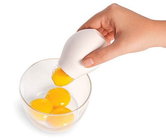 --> Yolk Extractor
-> Whether you’re a fitness fanatic who likes your morning egg white omelet, or perhaps you just need to separate the yolk from an egg for a specific recipe, this will make the job so much easier