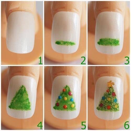 Christmas Tree Nails Idea 