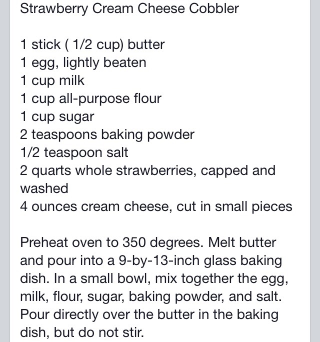 Strawberry Cream Cheese Cobbler