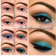 How to apply blue eye shadow 