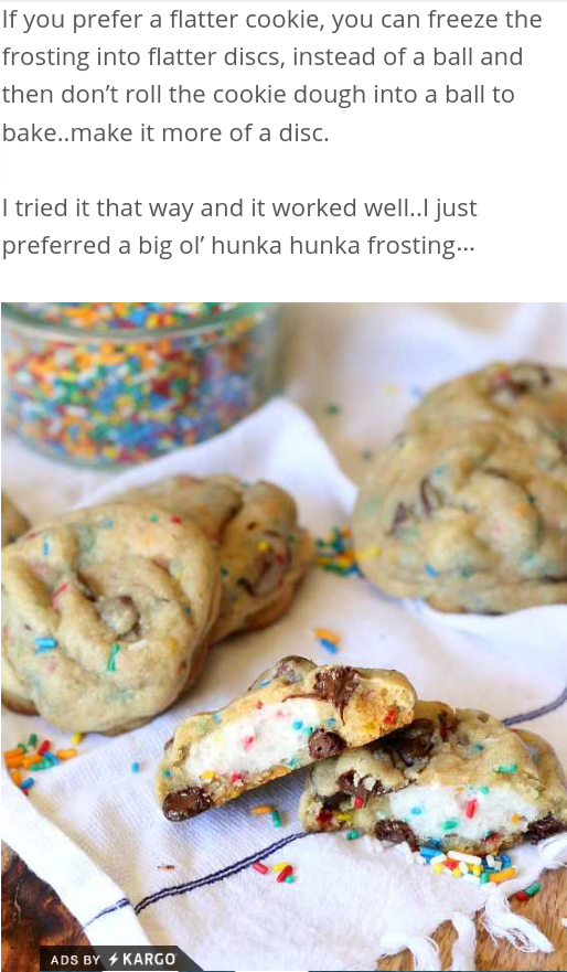 Frosting Filled Chocolate Chip Cookies!