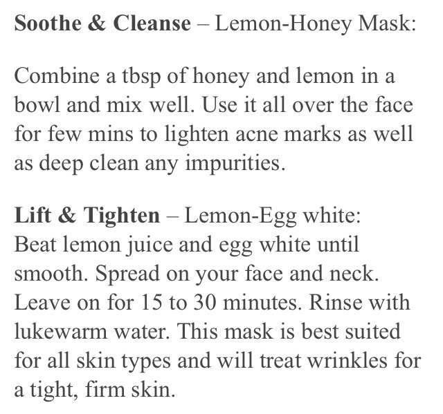 LEMON FACIAL MASKS – DIY CLEAR SKIN RECIPE
