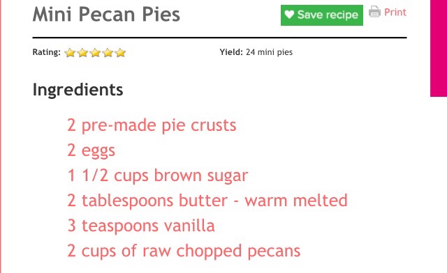 Mini Pecan Pies 
