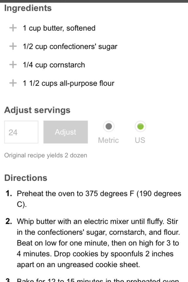 Melt In Your Mouth Short Bread Cookies Recipe