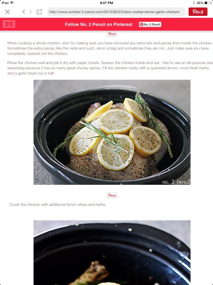 Slow Cooker Lemon Chicken