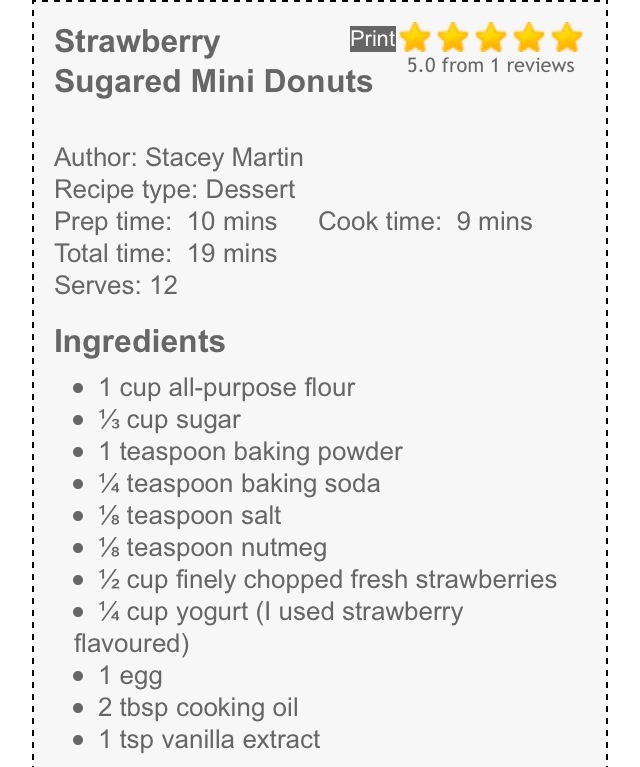 💖🍩Strawberry Sugared Mini Donuts🍩💖