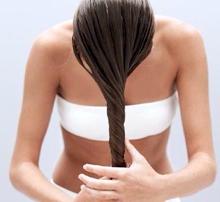 Then you will start to apply it on your hair massaging slowly and making sure you get all of your hair specially the damaged parts .