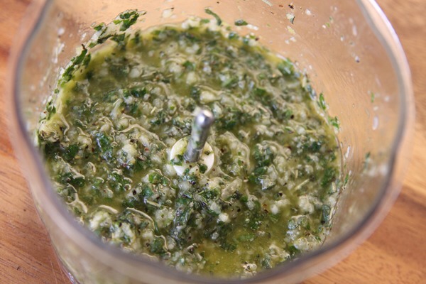You can use this on a lot of things. Marinating chicken, obviously.  But it’s also great on fish, pork, or rubbed on vegetables or grilled corn on the cob before cooking.  

In this case, just toss it in a zip top bag with some chicken breasts. 