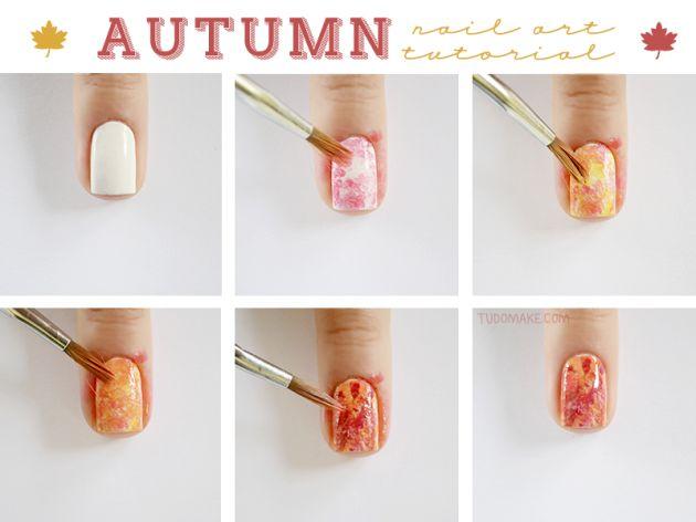 Super Easy Step By Step Fall Nail Tutorials#fallnails