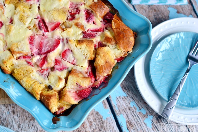 Overnight Strawberry Cheesecake French Toast Casserole