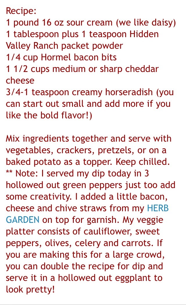 Cheddar Bacon Vegetable Dip!! 🍅🍥🍅🍥 