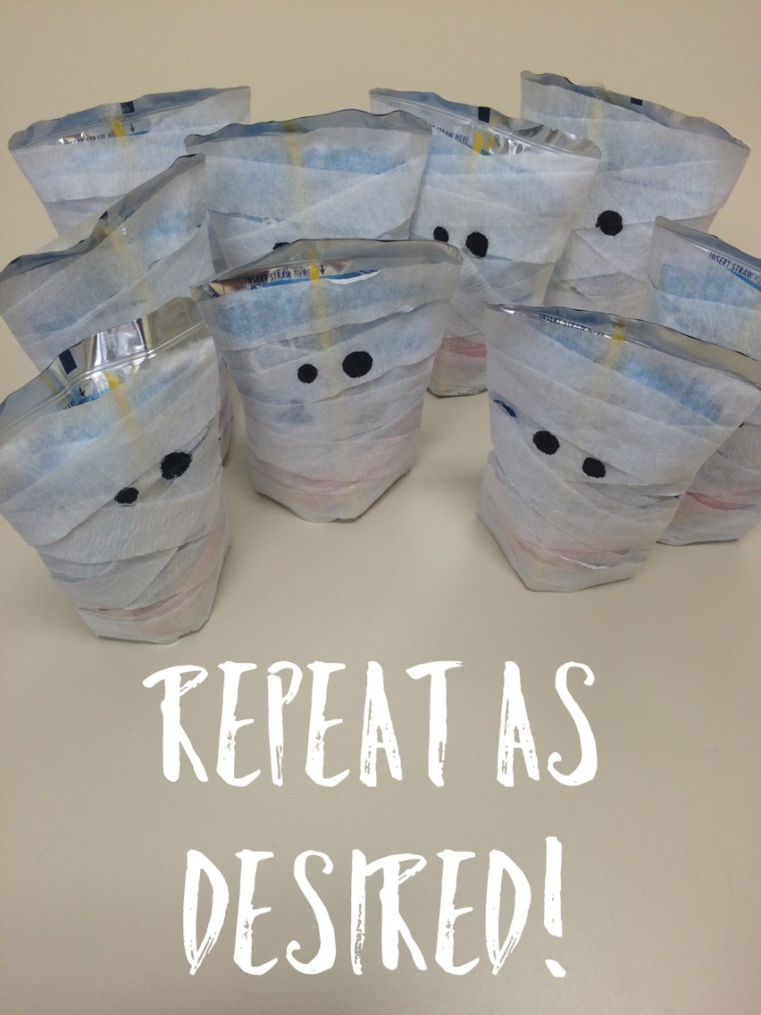 Cute Mummy Juice Pouches For Kids Halloween Party Snacks