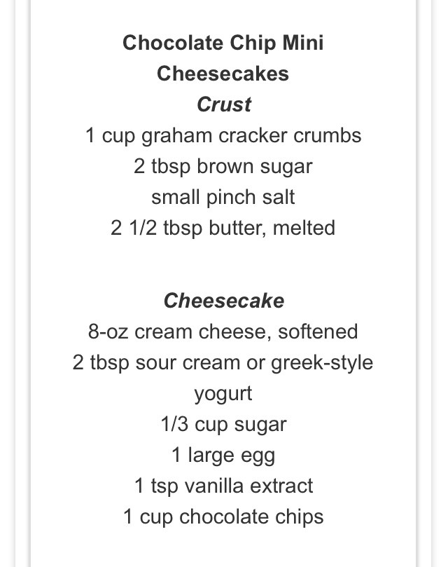 💥 Chocolate Chip Mini Cheesecake💥😋