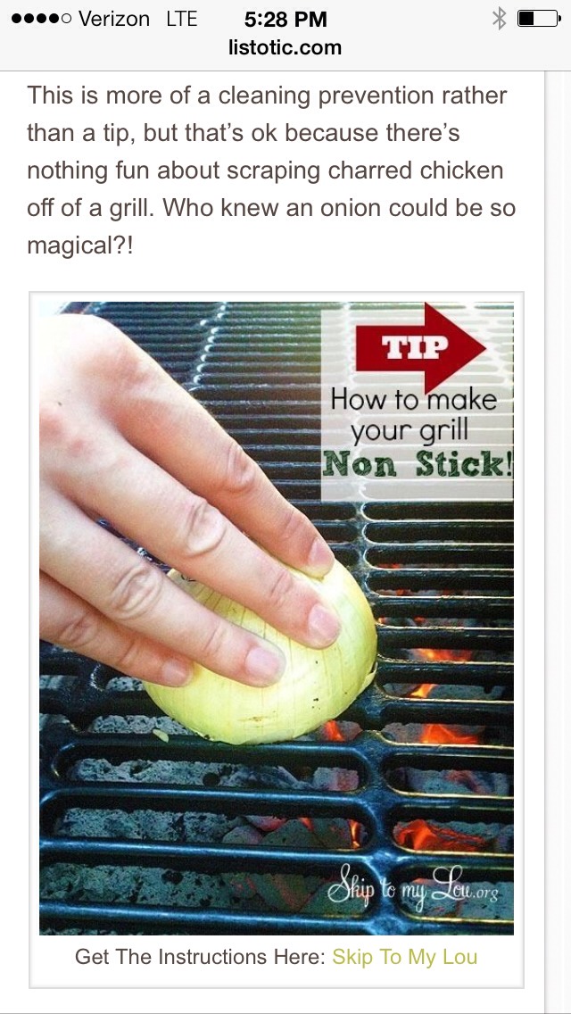 Rub an onion over your grill. It makes for a non stick surface and cleans your grill! 