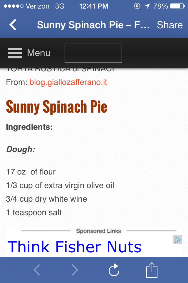 Sunny Spinach Pie 