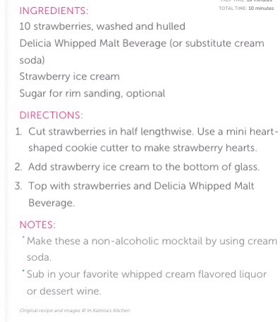 Sweet Strawberry Ice Cream Cocktail