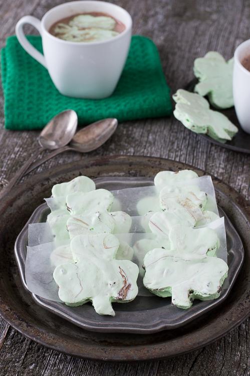 Mint Chocolate Chip Shamrock Marshmallows 