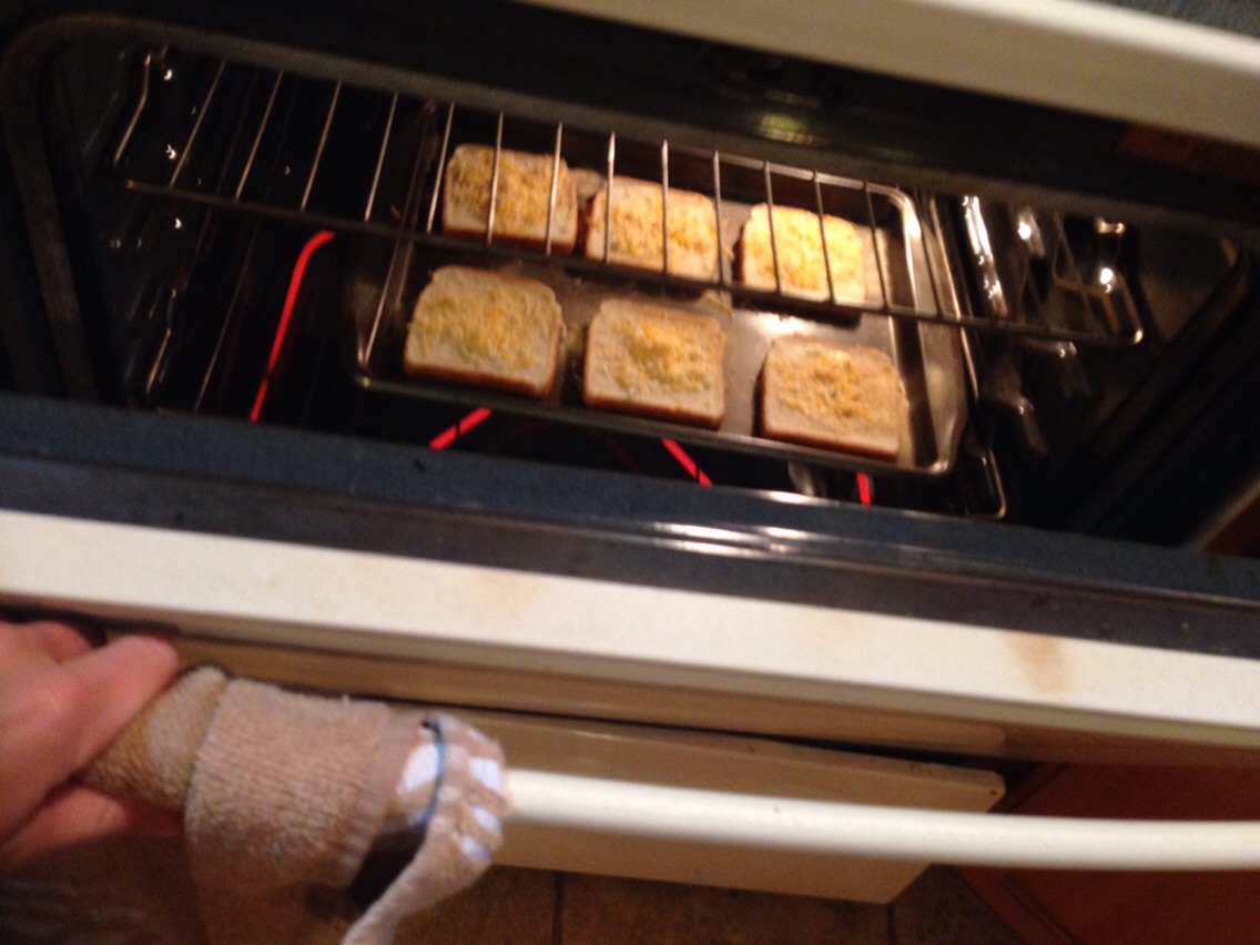 Now put them in the oven at 350 for about 5-10 min - until the cheese melts - 