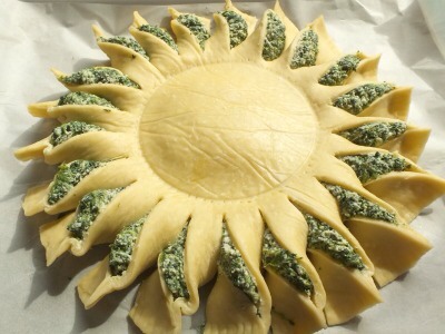14. Bake the spinach pie at 180°C for 30 minutes or until golden.

