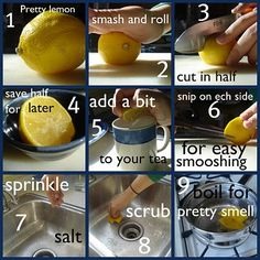 Clean sink with a lemon. I bet this smells wonderful.