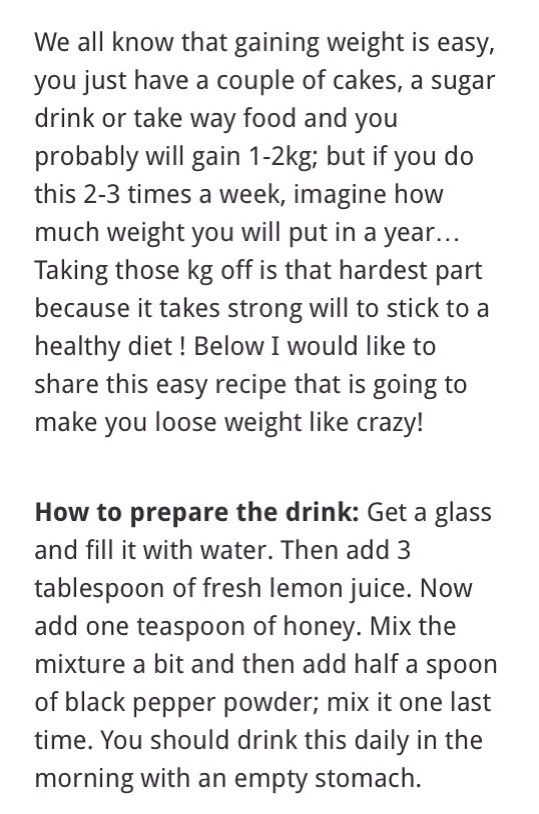 Homemade Natural Drink For Quick Weight Loss 🎀