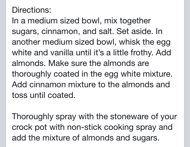 Crockpot Cinnamon Almonds!