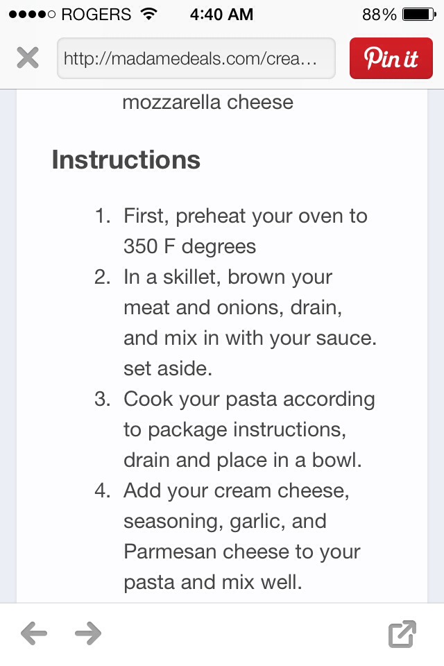 Cream Cheese Pasta Bake!