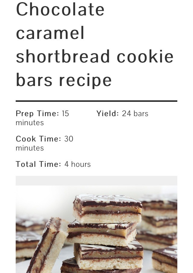Chocolate Caramel Shortbread Cookie Bars