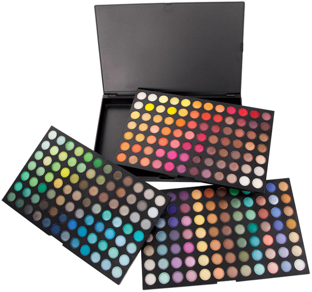 Now you put on eyeshadow, and in the morning I suggest light colors. On the outside of your eye, closest to your ear, you can make it a little heavier. 