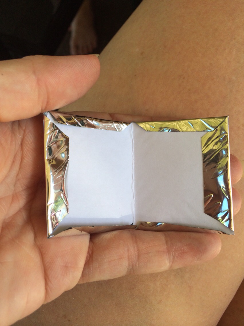 Cover on piece of paper with contact (this will be your cover