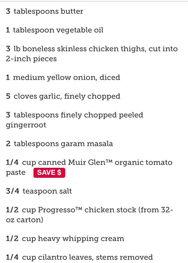 Slow Cooker Butter Chicken 