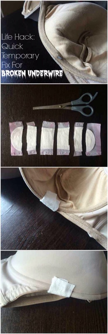 Wiring poking out? Maxi pads make a great quick fix! 