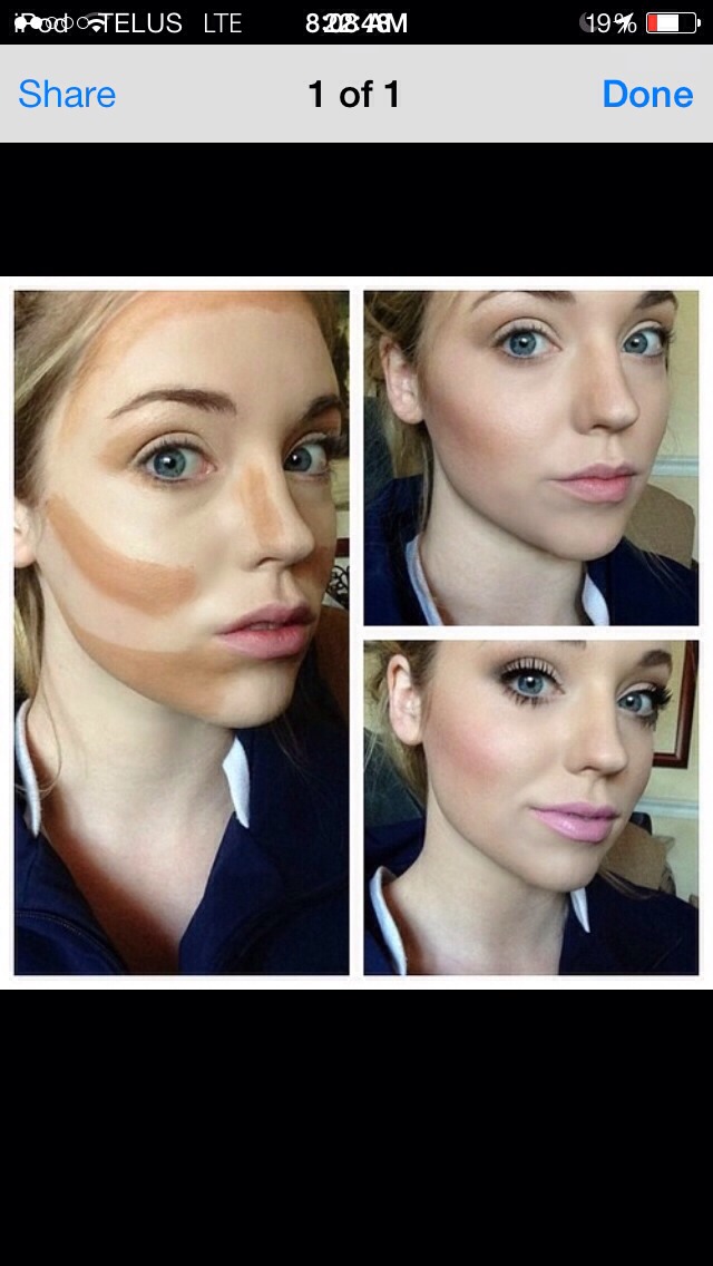 Perfect. Way to contour for a pale skinned person 