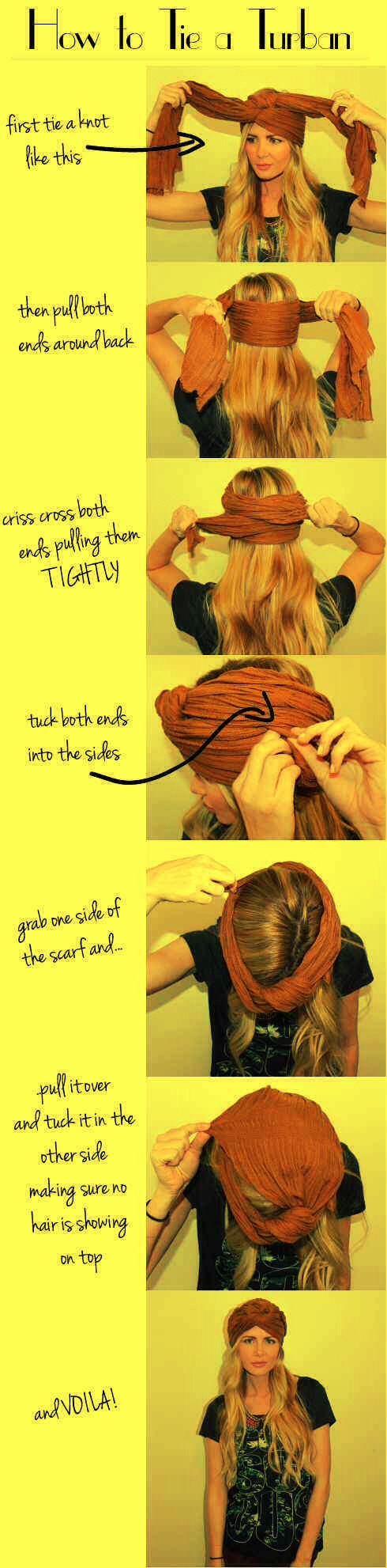 26. Cover a bad hair day with a turban.