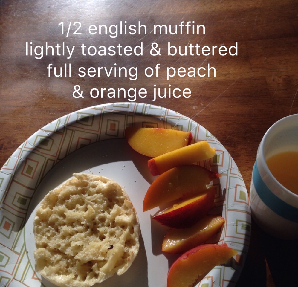 You can also do a whole wheat english muffin for optimum nutrition. Whole wheat toast mixed with fruit or juice high in vit C is a great combo because the whole wheat helps the body absorb the vit C.