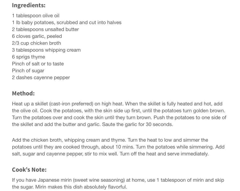 Creamy Garlic Thyme Potatoes Recipe