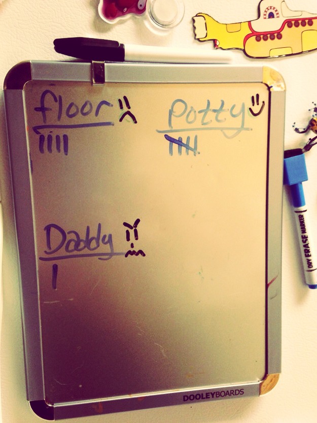 Set up a progress chart! Set a pre-determined amount of successful potty times and give small rewards for reaching the goal. Candy at ten times, a book or toy at 15, etc...
