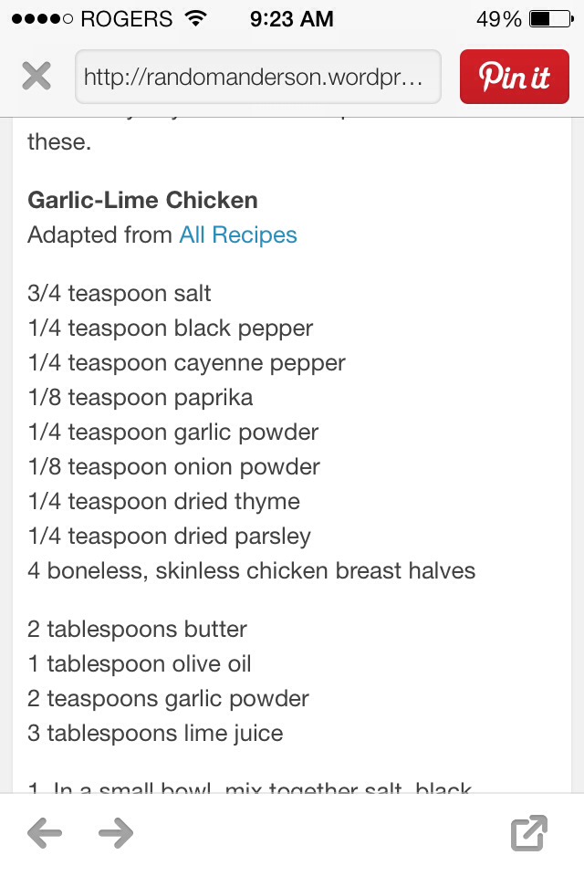 Garlic-Lime Chicken