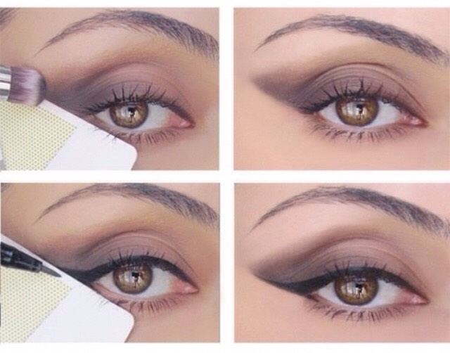 To achieve the perfect cat eye, just use a credit card!
