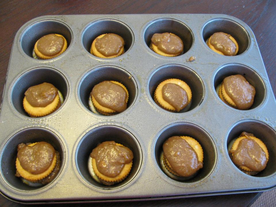 Top each one with the rest of the mixture.