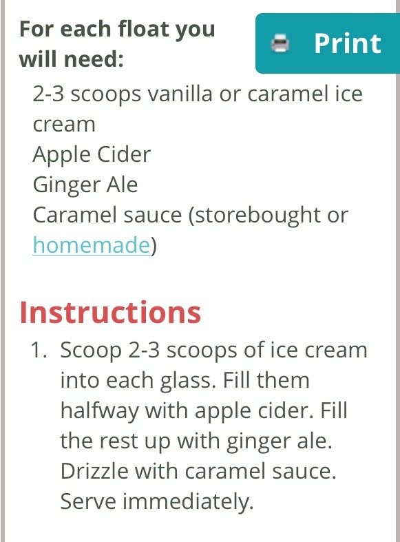 Caramel Apple Cider Floats 